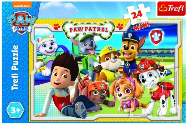 Puzzel Paw Patrol MAXI 24st 60x40cm in doos 39x26x4cm
