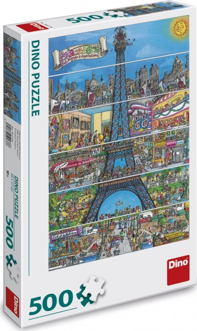 Puzzel Eiffeltoren 500 stukjes getekend