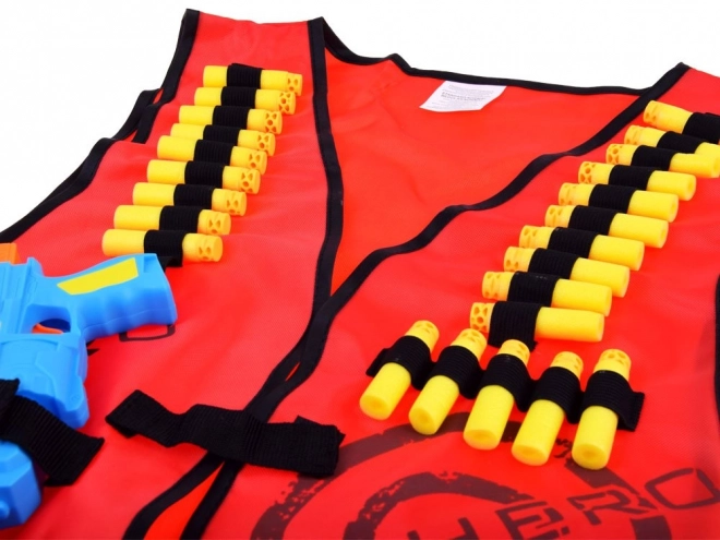 Set van vest en kogels voor Nerf – Rood