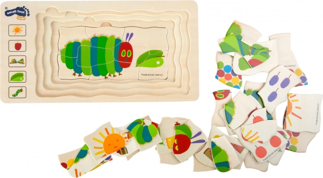 Kleine Voet Houten Inlegpuzzel Hongerige Rups