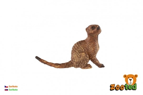 Suricata gekleurd plastic 6cm lichtbruin in zakje