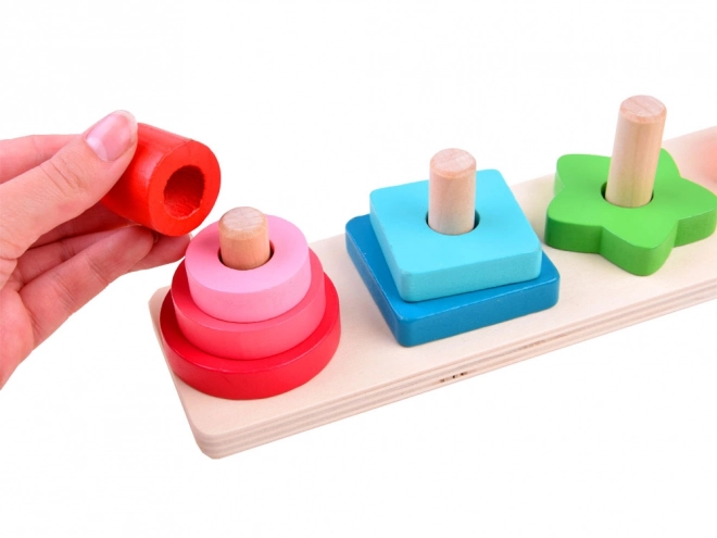 Houten logische puzzel kleurrijk