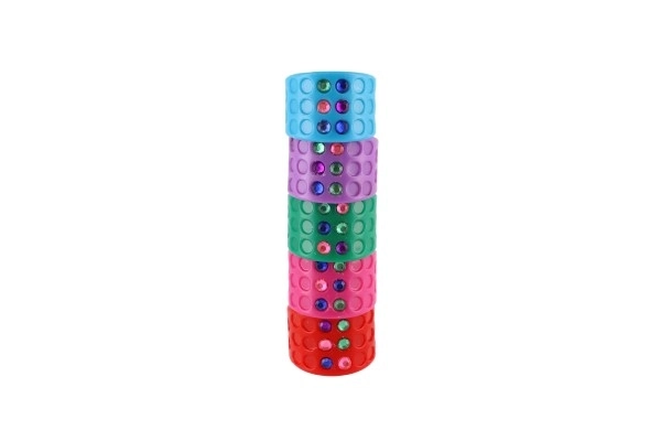 Creatieve ringen set van kunststof in doosje 12x21x3,5cm 12 stuks in doos