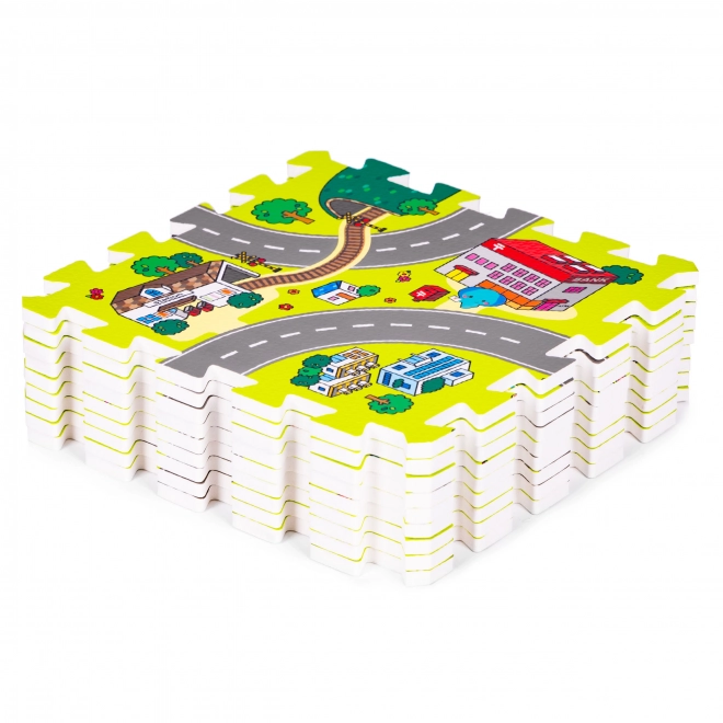 Schuim speelmat stad – 9 delen 90,5 × 90,5 cm IPLAY