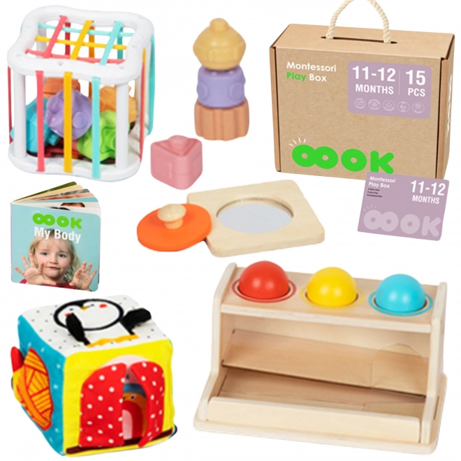 Educatieve box montessori XXL 5v1 voor baby's 11-12 maanden