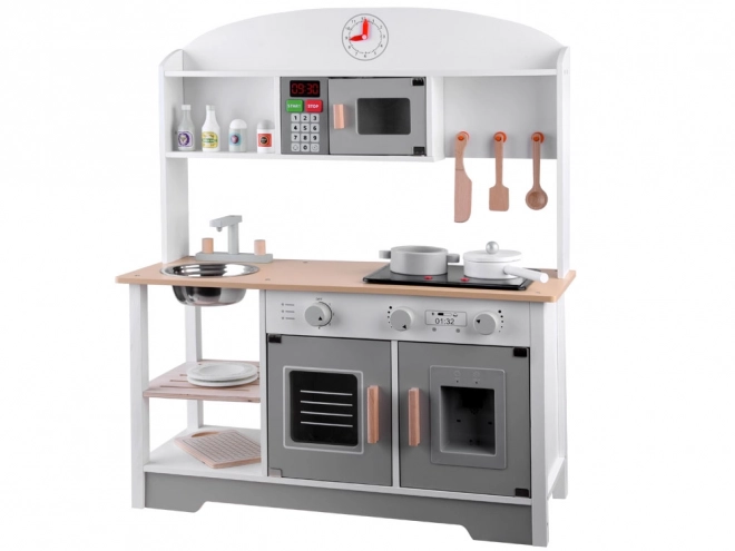 Grote houten kinderkookkeuken met accessoires
