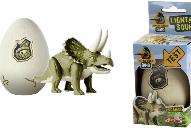 Lichtgevende dinosaurusfiguur in ei