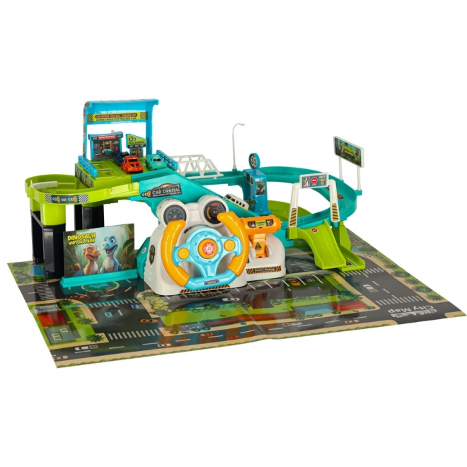 Interactieve autobaan met stuurwiel