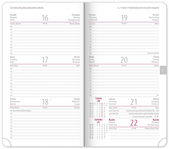 Zakagenda Aprint Neo 2025, blauw, 9 × 15,5 cm