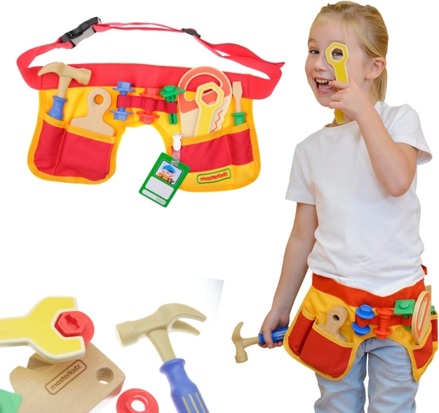 Kinder timmermansriem met gereedschap 12 stuks MASTERKIDZ