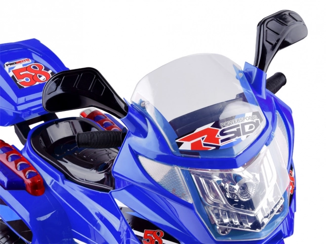 Kinder sportmotorfiets met kleurrijke LED verlichting – Blauw