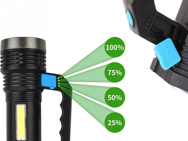 Oplaadbare LED zaklamp 2-in-1 voor militaire en politie doeleinden