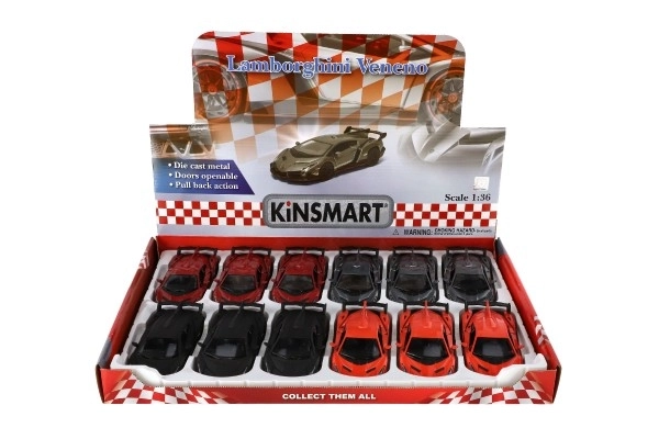 Auto Kinsmart Lamborghini Veneno metaal/kunsstof 13cm op terugtrekmechanisme