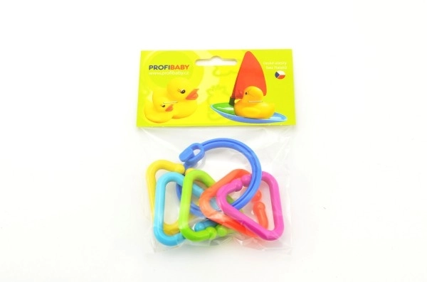 Rammelaar ring met kleurrijke hangers
