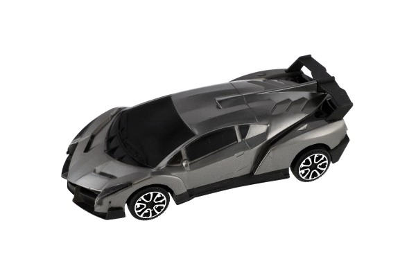 Kunststof racewagen 22cm met vliegwiel in 2 kleuren in zak 17,5x27cm