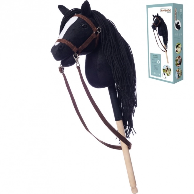 HOPPIHORSE paard op stok hobby horse formaat A4 zwart