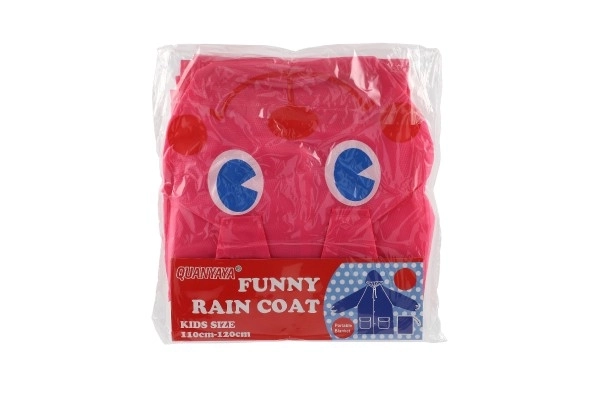 Kinder regenjas konijn maat 110-120cm roze in zak 23x25cm