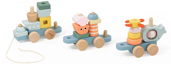 Houten treintje om te trekken Ocean CLASSIC WORLD – Montessori stapelspel