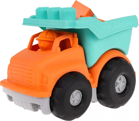 Eco kiepwagen met blokken van bioplastic