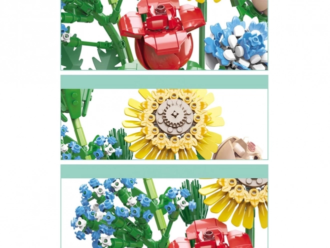 Technische bouwset Weidebloemen met vaas 618 delen