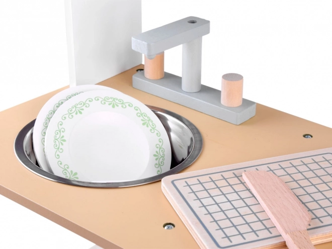 Grote houten kinderkookkeuken met accessoires