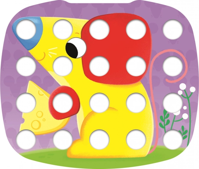 Kleurrijke kinder mozaïek plastic in doos 40x27x6cm 12m+