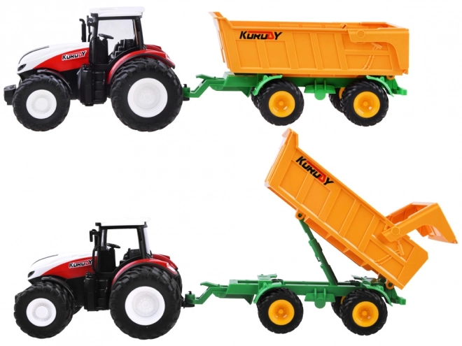 Afstandsbediende tractor met rubberen wielen + aanhanger RC0601