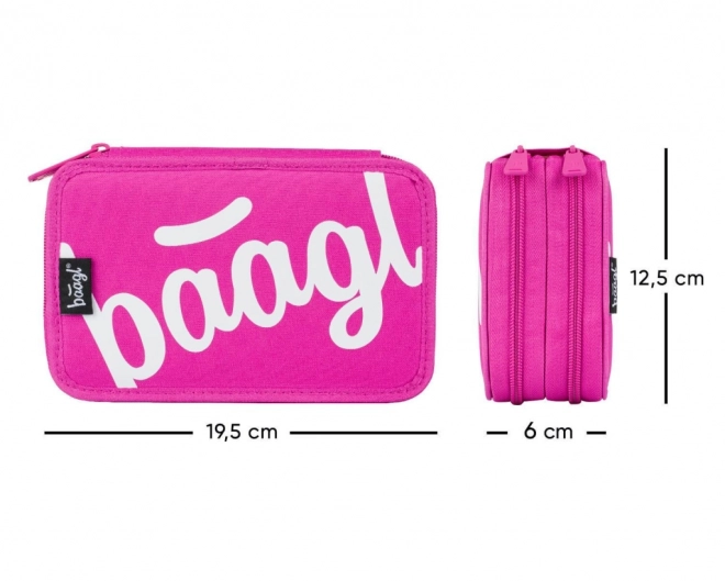 BAAGL School etui tweelaags Logo roze