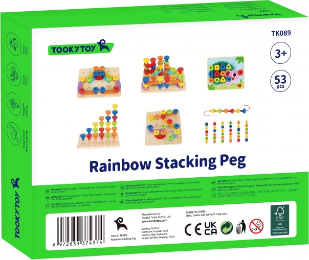 Tooky Toy multifunctioneel bord met gekleurde schroeven voor vormonderwijs