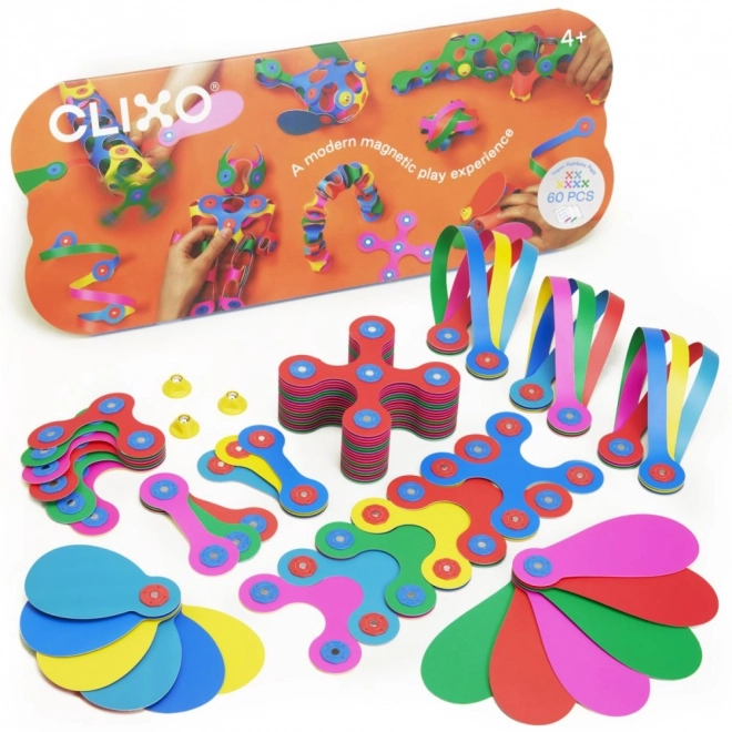 Magnetische blokken Clixo Super Rainbow, 60 stuks