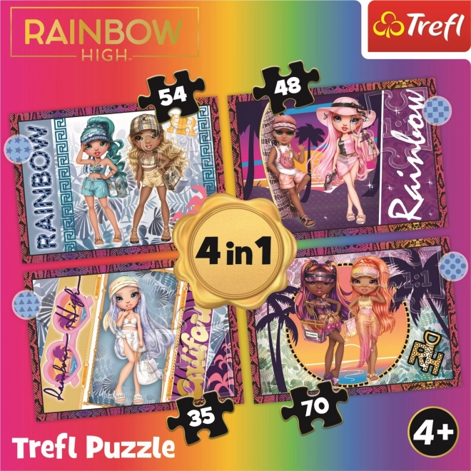 Puzzel 4v1 Moderne poppen Rainbow High