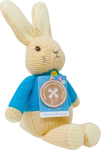 Pluche konijntje Pieter van zachte tricot Made with Love 18 cm
