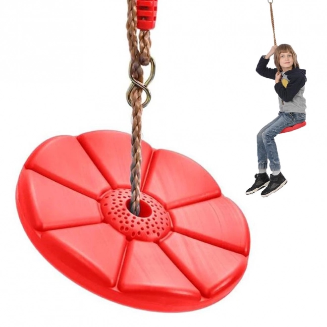Kinder tuin schommel bloemschijf rond – rood