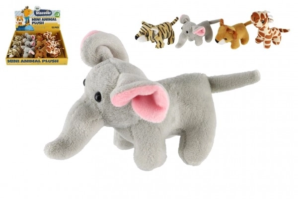 Pluchen Dieren Safari en ZOO 10-15 cm, 4 Soorten, 12 stuks