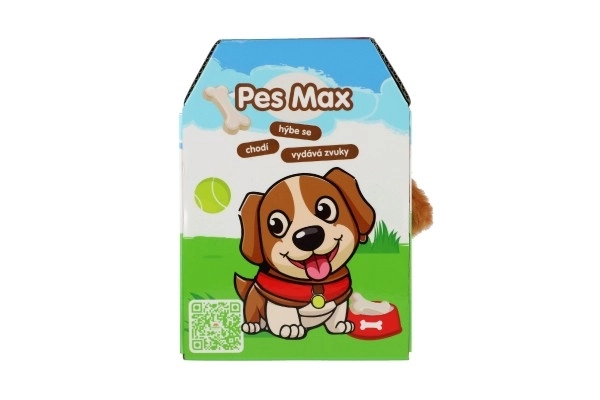 Hond Max 15x12cm op batterijen met geluid en beweging in doos 13x19x18cm