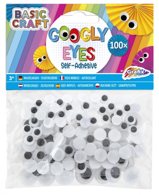 Zelfklevende, bewegende oogjes zwart-wit
