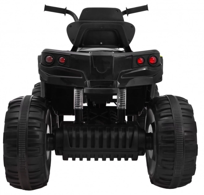 Kinder accu quad zwart + EVA wielen + MP3 radio + LED + langzame start