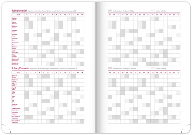 NOTIQUE Wekelijkse agenda Ajax 2025, groen, 15 x 21 cm