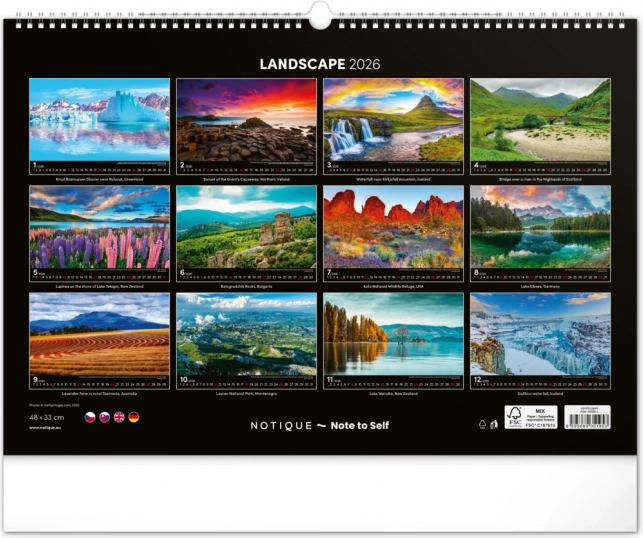 Wandkalender Landschappen 2026