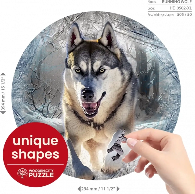 WOODEN CITY Houten puzzel Rennende Wolf 505 stukjes ECO