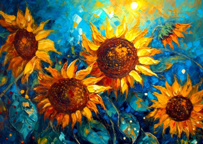 Enjoy puzzel Ontmoeting van zonnebloemen 1000 stukjes