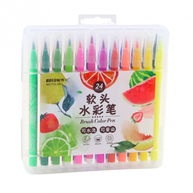 Set aquarelmarkers in organizer, 24 kleuren