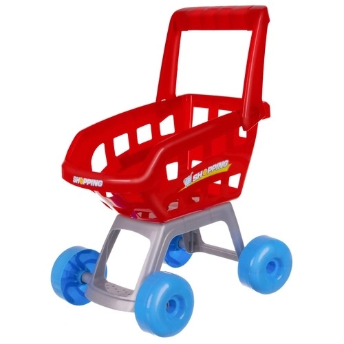 Supermarkt met kassa, winkelmandje en accessoires