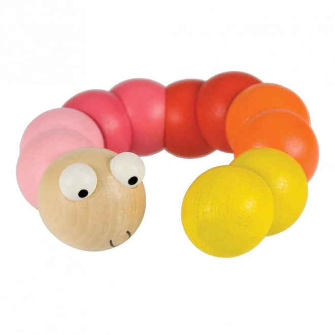 Bigjigs Toys houten speelgoed - Gekleurde worm blauw