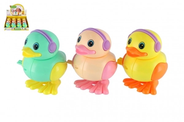 Springende plastic eend op veer