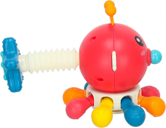 Sensorisch speelgoed bijtring voor baby's octopus Bibi-Inn rood