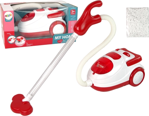 Rode kinderstofzuiger met polystyreenbolletjes MY HOME