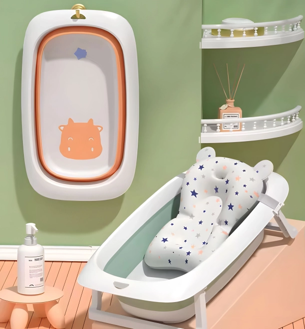 Kinderbadje - opvouwbaar badje met afvoer 81 cm - ECOTOYS – oranje