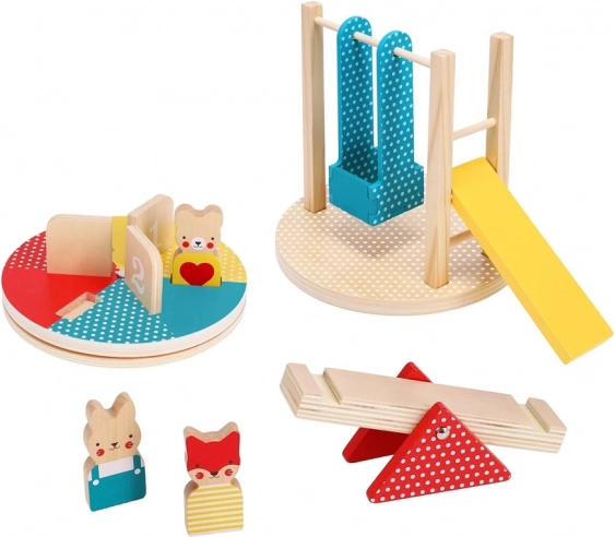 Petit Collage Houten speeltuinset met dieren