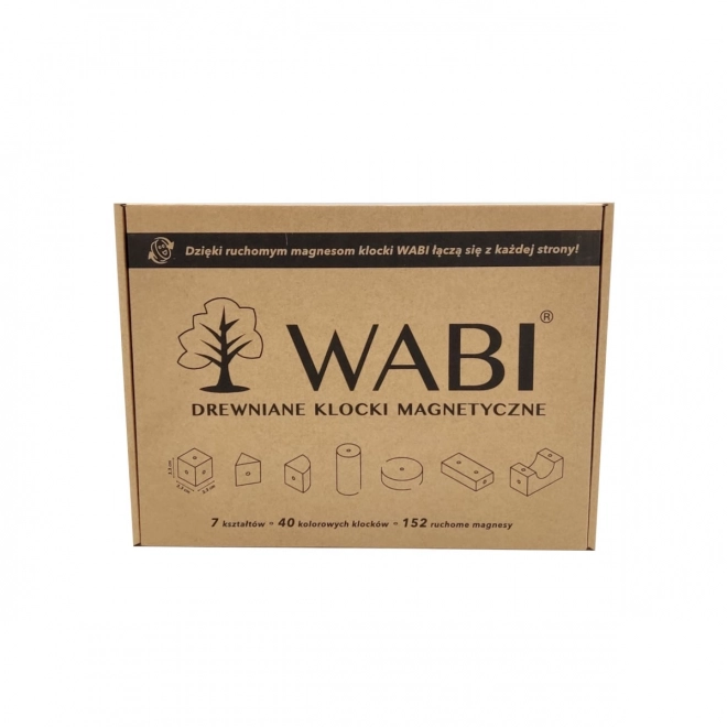 Houten magnetische blokken WABI 40 stuks
